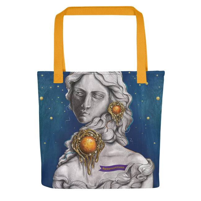"Elise mit Bernsteinschmuck" · Stofftasche · Bernstein & München Kunst-Serie