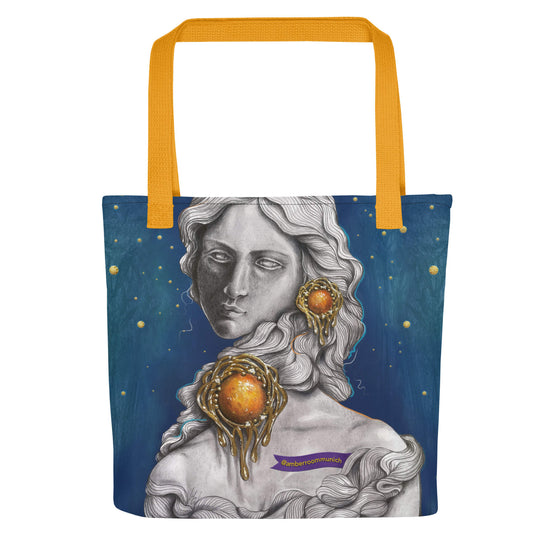 "Elise mit Bernsteinschmuck" · Stofftasche · Bernstein & München Kunst-Serie