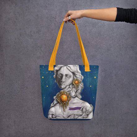 "Elise mit Bernsteinschmuck" · Stofftasche · Bernstein & München Kunst-Serie