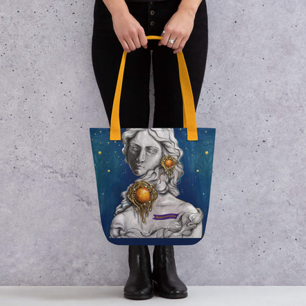 "Elise mit Bernsteinschmuck" · Stofftasche · Bernstein & München Kunst-Serie