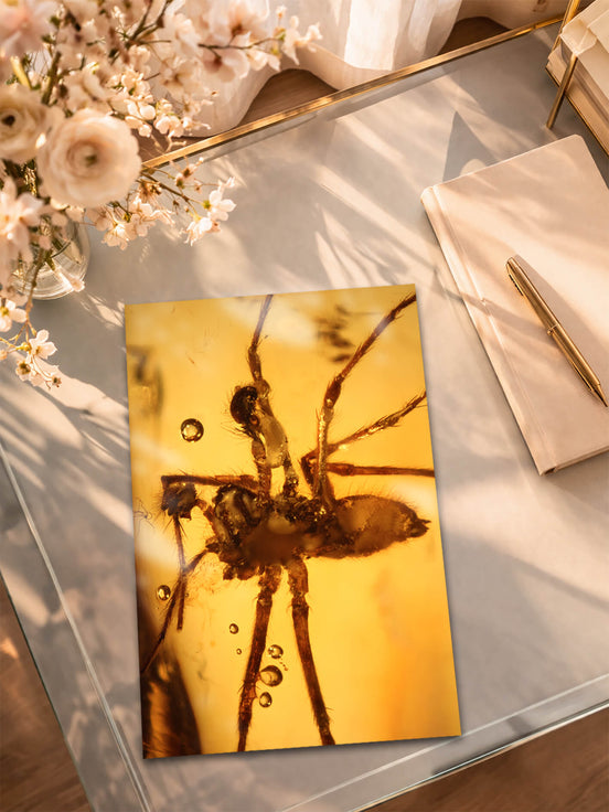 "Anansi" Fotodruck · Makroaufnahme Spinnen-Inkluse